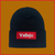 “Vallejo” black, red/white Embroidered, Beanie Cap