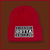 "STRAIGHT OUTTA VALLEJO" RED, BLACK/WHITE EMBROIDERED, Beanie Cap