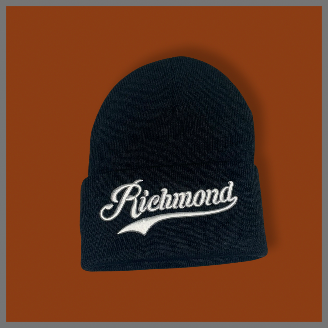 "RICHMOND" CURSIVE, BLACK/WHITE LETTERING