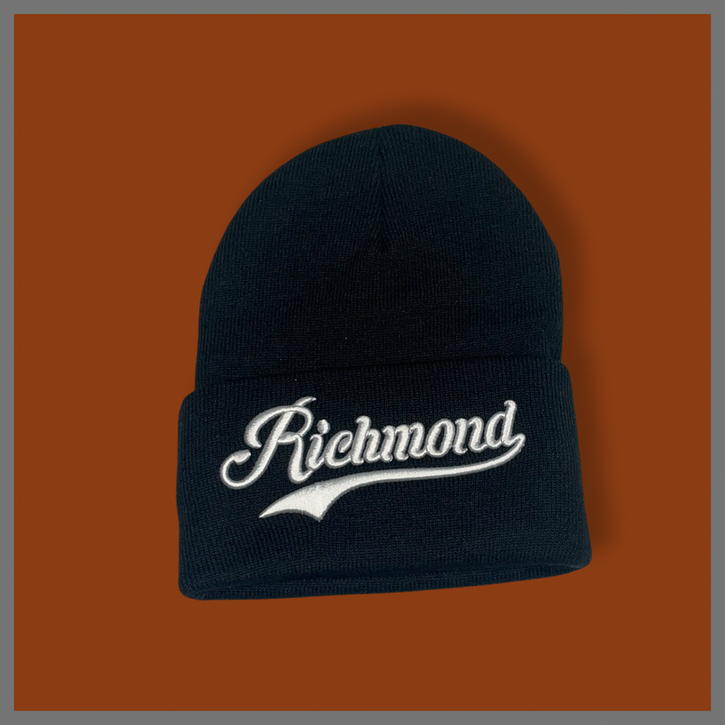 "RICHMOND" CURSIVE, BLACK/WHITE LETTERING