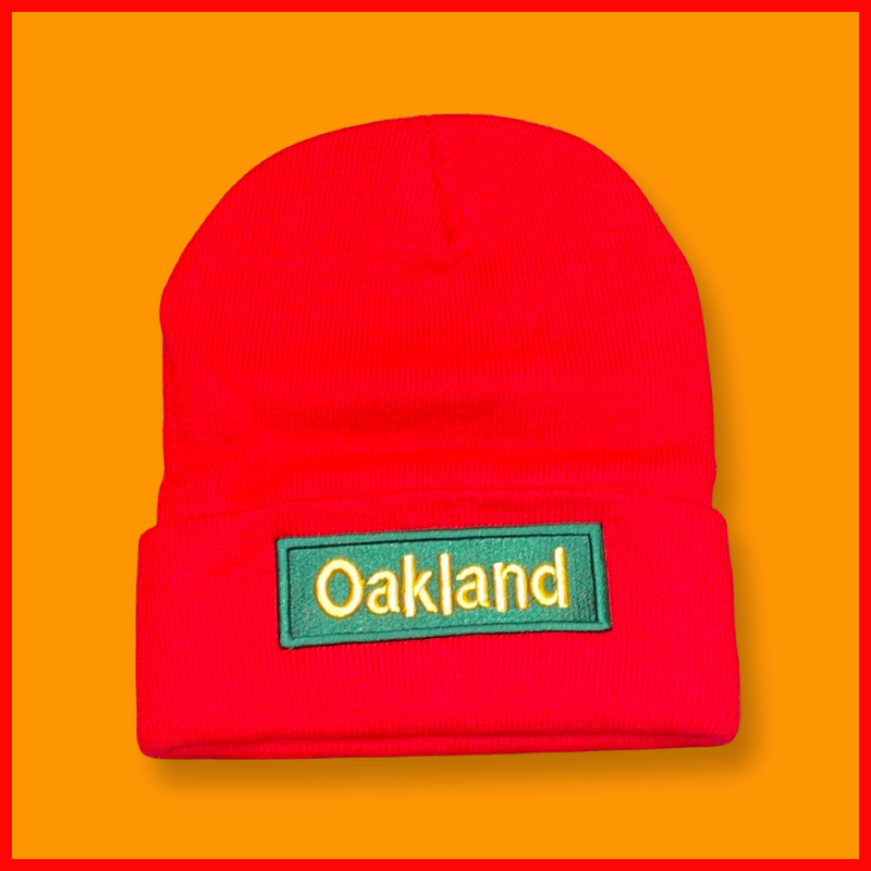 "Oakland" Red, Green/Yellow Embroidered