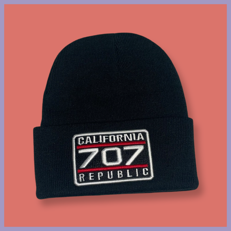 "California 707 Republic" Black, Black/White/Red Embroidered