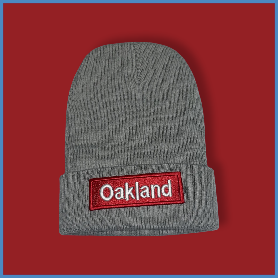 "Oakland" Dark Gray, Red/White Embroidered