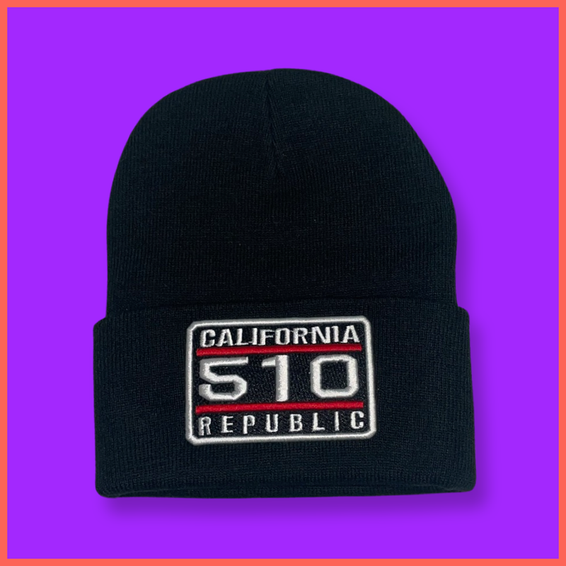 "California 510 Republic" Black, Black/White/Red Embroidered